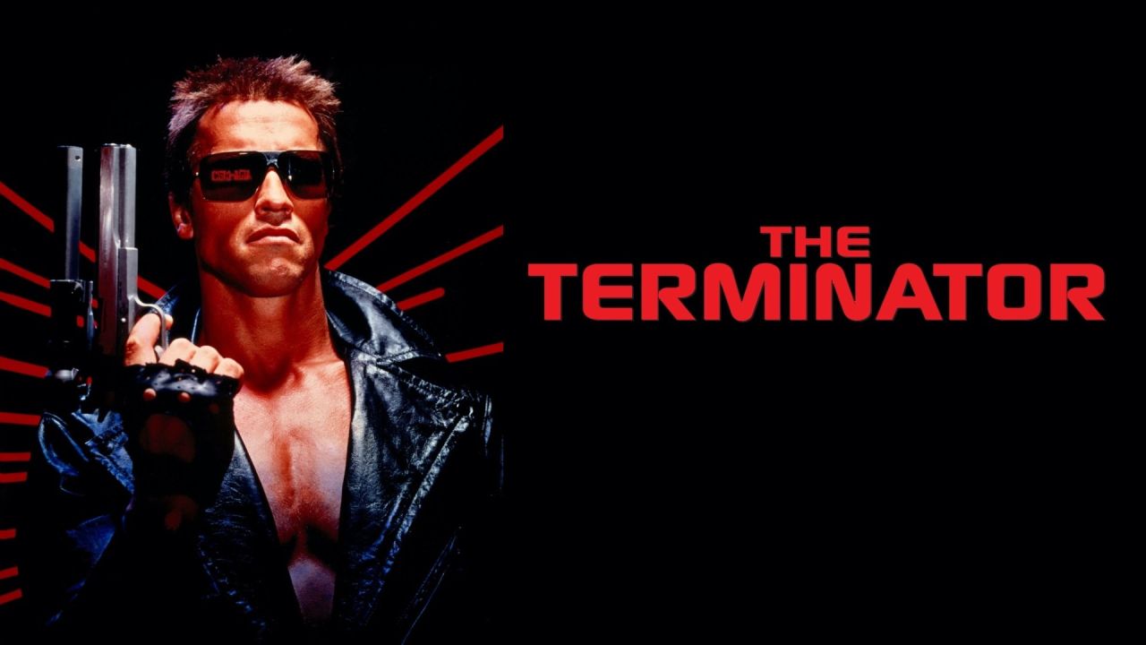Official promotional image and logo for the 1984 film The Terminator.